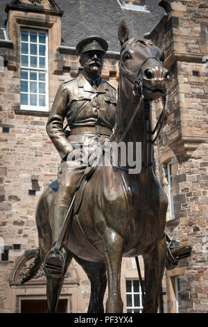 Statue von Earl Haig, Schloss Edinburgh, Schottland. Stockfoto