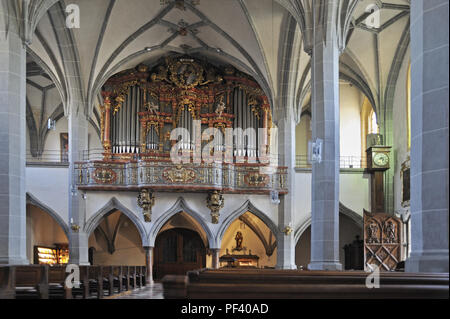 Orgel in der stiftspfarrkirche St. Philipp und Jakob, Altötting, Landkreis Altötting, Oberbayern, Bayern, Deutschland, Europa | Orgel der Pfarrkirche ein Stockfoto