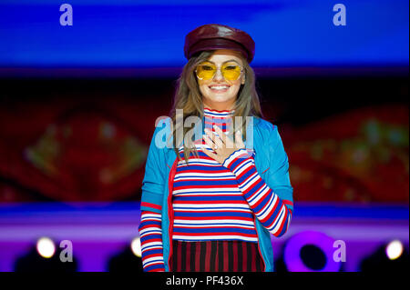 Alexandra Stan im Konzert an der Oberseite der oberen Sopot Festival 2018 in Opera Lesna (Forest Opera) in Sopot, Polen. Am 15. August 2018 © wojciech Strozyk/ Stockfoto