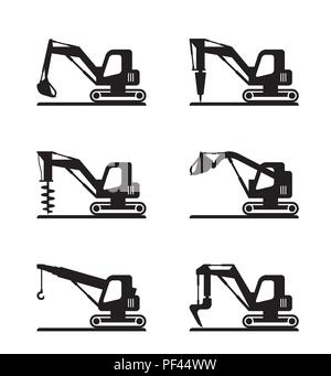 Mini Baumaschinen - Vector Illustration Stock Vektor