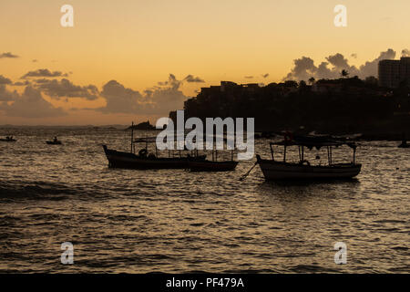 Pôr Do Sol em Salvaor (Bairro do Rio Vermelho) Stockfoto