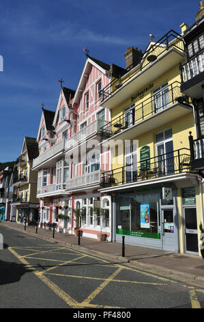 Farbenfrohe Gebäude, South Damm, Dartmouth, South Devon, England, Großbritannien Stockfoto