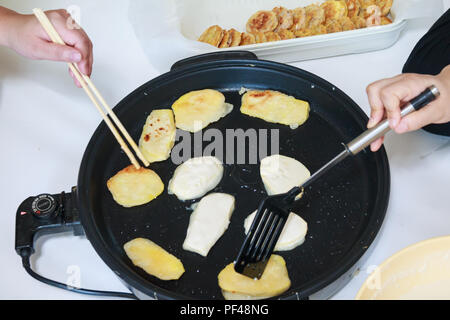 Traditionelle koreanische Essen Jeon für Chuseok, Koreanisch Thanksgiving Day Stockfoto