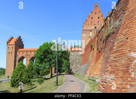 Marienwerder in Danzig, Pommern, Polen - einer mittelalterlichen Burg des Deutschen Ordens und eine Kathedrale. Burg hat eine charakteristic dansker - eine Toilette, Stockfoto