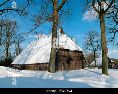 Naturpark Lüneburger Heide, Winter, Emhof, Wilsede, Gemeinde Bispingen, Landkreis Diepholz, Niedersachsen, Deutschland | Naturpark L Stockfoto