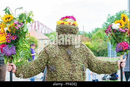 Burryman, South Queensferry, 10. August 2018 Stockfoto