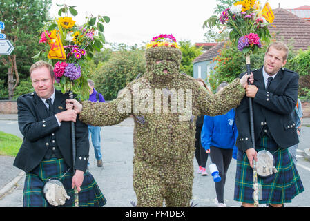 Burryman, South Queensferry, 10. August 2018 Stockfoto