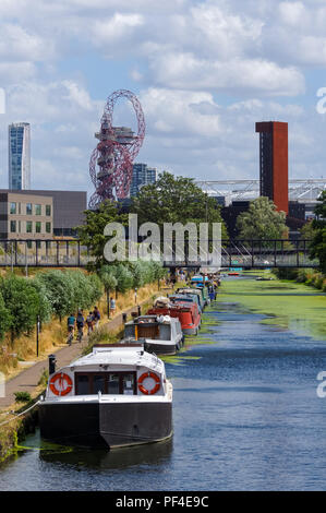 Fluss Lea Navigation Canal, Hackney, London England United Kingdom UK Stockfoto