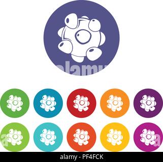 Coronavirus Icons Set Vector Farbe Stock Vektor