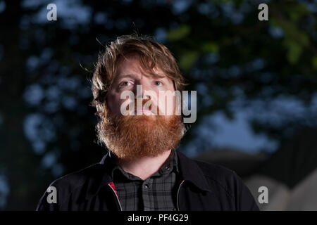 Edinburgh, Großbritannien. 18 August, 2018. Shaun Prescott, australischen Schriftsteller. Dargestellt an der Edinburgh International Book Festival. Edinburgh, Schottland. Bild von Gary Doak/Alamy leben Nachrichten Stockfoto