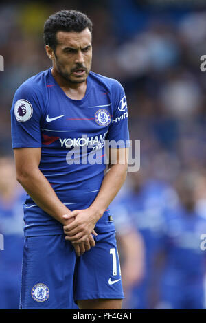 London, Großbritannien. 18 Aug, 2018. Pedro (C) an der Chelsea v Arsenal englische Premier League Spiel, an der Stamford Bridge, London, am 18. August 2018. ** Dieses BILD IST FÜR DIE REDAKTIONELLE VERWENDUNG ** Quelle: Paul Marriott/Alamy leben Nachrichten Stockfoto