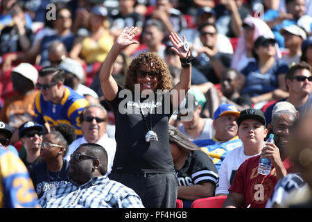 Los Angeles, USA. 18. August 2018. Während der NFL Oakland Raiders vs Los Angeles Rams im Los Angeles Memorial Coliseum Los Angeles, Ca am 18. August 2018. Jevone Moore Credit: Cal Sport Media/Alamy leben Nachrichten Stockfoto