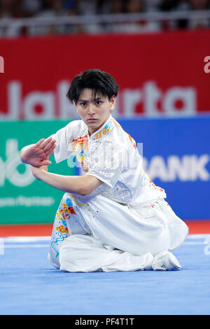 Jakarta, Indonesien. 19 Aug, 2018. Ren Sakamoto (JPN) Wushu: Männer Taolu Changquan an JIExpo Kemayoran Halle B während der 2018 Jakarta Palembang Asian Games in Jakarta, Indonesien. Credit: Naoki Morita/LBA SPORT/Alamy leben Nachrichten Stockfoto