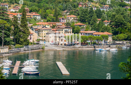 Malerische Anblick in Lenno, schönen Dorf mit Blick auf den Comer See, Lombardei, Italien. Stockfoto