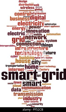 Smart grid Wort cloud Konzept. Vector Illustration Stock Vektor