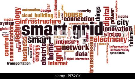 Smart grid Wort cloud Konzept. Vector Illustration Stock Vektor