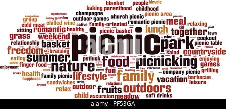 Picknick Wort cloud Konzept. Vector Illustration Stock Vektor