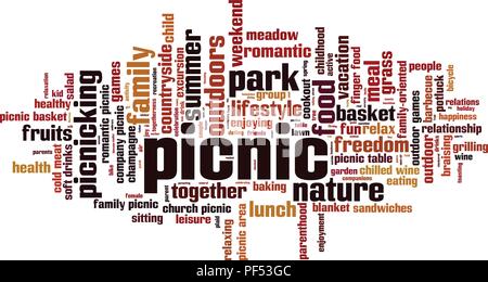 Picknick Wort cloud Konzept. Vector Illustration Stock Vektor