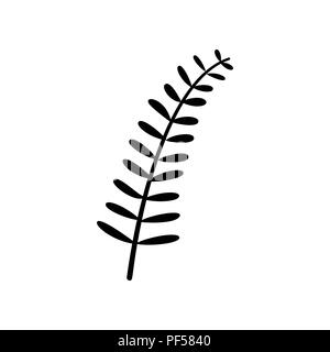 Olivenöl Zweig unterzeichnen. Vektor. Ausgefüllten schwarzen Symbol auf weißem Hintergrund. Isoliert. Stock Vektor