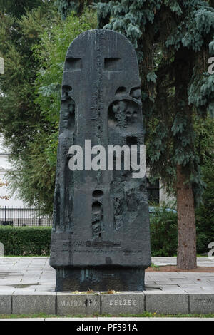 Ein Denkmal zur Erinnerung an die Lubliner Juden, die, unter deutscher Besatzung, wurden zwangsweise durch die SS zu einem Ghetto verschoben und in Vernichtungslagern ermordet in der Stadt Lublin Polen errichtet. Stockfoto