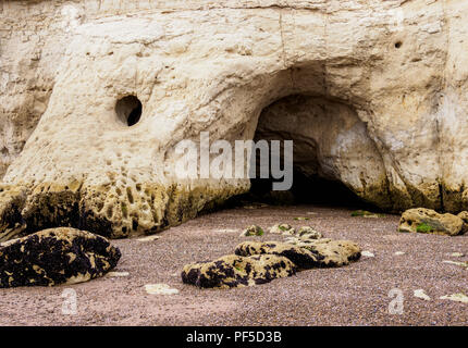 Welsh Landeplatz und Höhlen, Punta Cuevas, Puerto Madryn, der Waliser Siedlung, Provinz Chubut, Patagonien, Argentinien Stockfoto