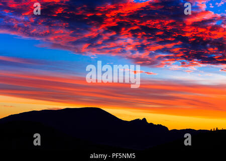Sonnenaufgang über den schlafenden Riesen Berg in der Nähe von Helena, Montana Stockfoto