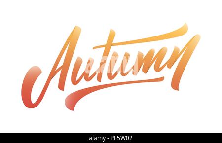 Herbst. Moderne Bürste hand Schrift Kalligraphie Herbst. Stock Vektor