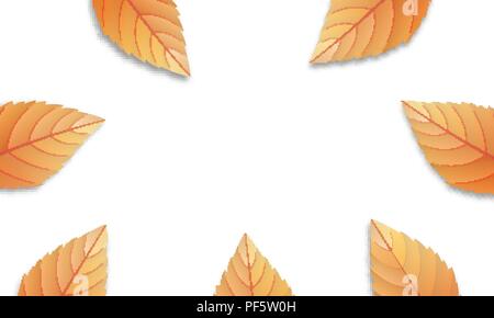 Blätter im Herbst Hintergrund. Herbstlaub frame, Overlay, Banner. Stock Vektor