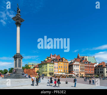 Warschau, Altstadt (Stare Miasto). Sigismunds Spalte (Kolumna Zygmunta) im Schloss Platz (Plac Zamkowy), Warschau, Polen Stockfoto