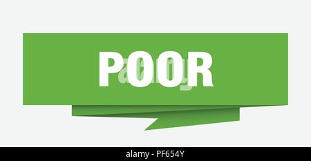 Schlechte Vorzeichen. Schlechte Papier origami Sprechblase. schlechte Tag. Schlechte banner Stock Vektor