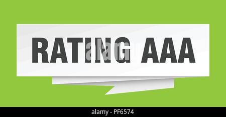 Rating Aaa unterzeichnen. Rating Aaa Papier origami Sprechblase. rating AAA-Tag. rating AAA-Banner Stock Vektor