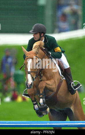 Die Nationalen, Spruce Meadows, Juni 2002, Trans Canada Parcours de Chasse Stockfoto