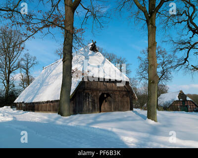 Naturpark Lüneburger Heide, Winter, Emhof, Wilsede, Gemeinde Bispingen, Landkreis Diepholz, Niedersachsen, Deutschland | Naturpark L Stockfoto