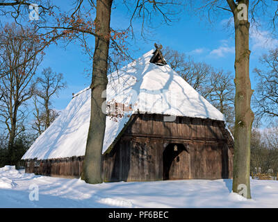 Naturpark Lüneburger Heide, Winter, Emhof, Wilsede, Gemeinde Bispingen, Landkreis Diepholz, Niedersachsen, Deutschland | Naturpark L Stockfoto