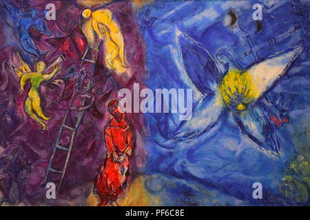 Jakobs Traum, ein Gemälde von Chagall am Chagall Museum in Nizza, Frankreich Stockfoto
