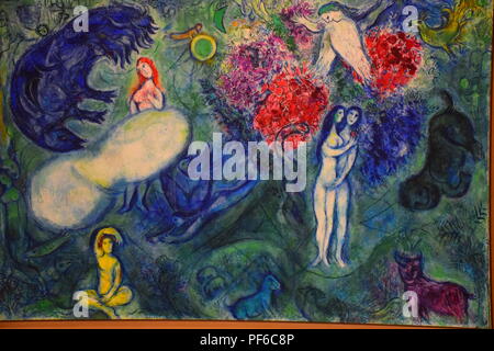 Paradies, ein Gemälde von Chagall in der Chagall Museum in Nizza, Frankreich Stockfoto