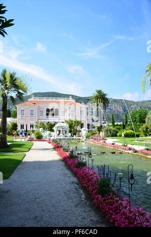 Grundstück und die Umgebung der Villa Ephrussi de Rothschild auf Cap Ferrat, Cote d'Azur, Frankreich Stockfoto