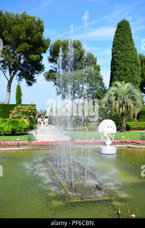 Grundstück und die Umgebung der Villa Ephrussi de Rothschild auf Cap Ferrat, Cote d'Azur, Frankreich Stockfoto