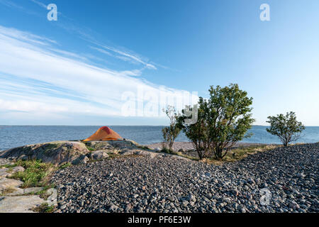 Blick auf die Insel Örskär, Kirkkonummi, Finnland, Europa, EU Stockfoto