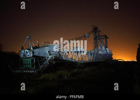 Ruston Bucyrus werden 1150 ist ein Fuß Seilbagger, an St. Aidan's Nature Reserve ehemals St Aidan's Öffnen Kohle in der Nähe von Leeds Cast sitzt. Stockfoto