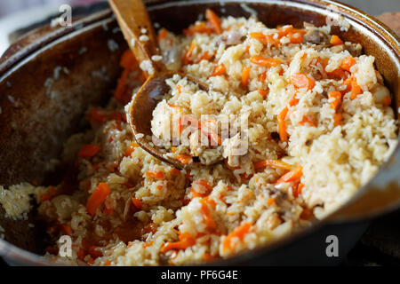 National Food in Usbekistan. Plov Stockfoto