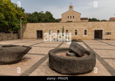 Kirche der Multiplikation in Tabgha, Israel Stockfoto