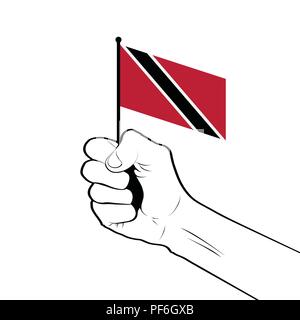 Geballte Faust in die Luft halten die Nationalflagge von Tri angehoben Stock Vektor