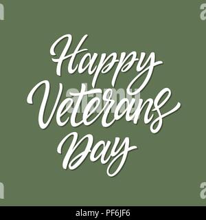 Happy Veterans Day - Vektor Hand gezeichnet Brush Stift Schriftzug Stock Vektor