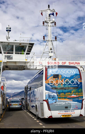 Klang der Segel zu Dunoon Shuna Fähre von Gourock im Hochland. Stockfoto