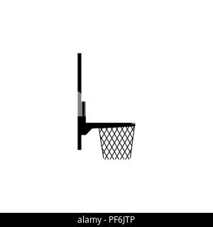 Basketball korb Symbol weiß auf schwarzem Hintergrund Stock Vektor