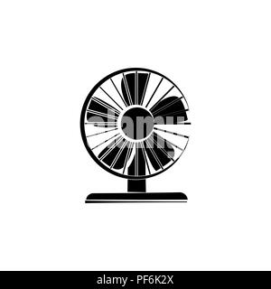 Ventilator Symbol Vector schwarz auf weißem Hintergrund Stock Vektor