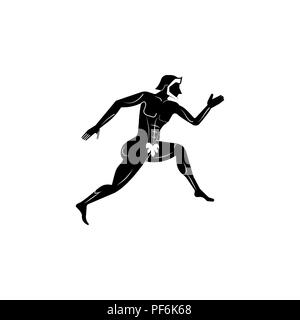 Athlet Symbol. Griechische Sportler Symbol schwarz auf weißem Hintergrund Stock Vektor