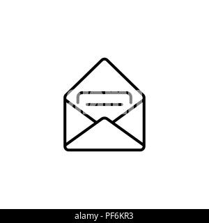 Web Symbol Leitung. Empfangene Nachricht schwarz auf weißem Hintergrund Stock Vektor