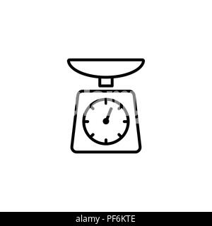 Web Symbol Leitung. Küchenwaage schwarz auf weißem Hintergrund Stock Vektor